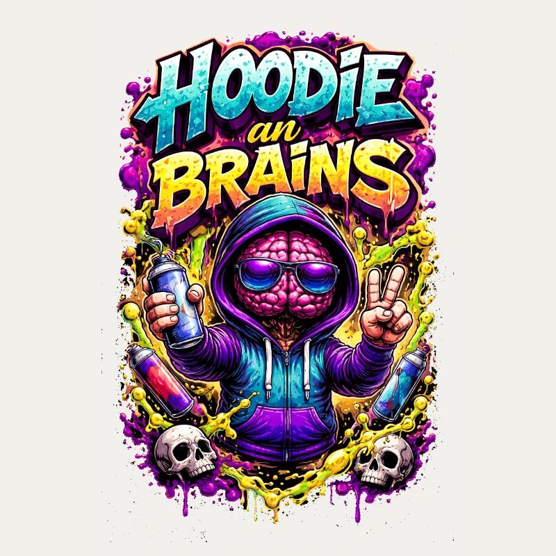 Graffiti de cerveau de sweat à capuche