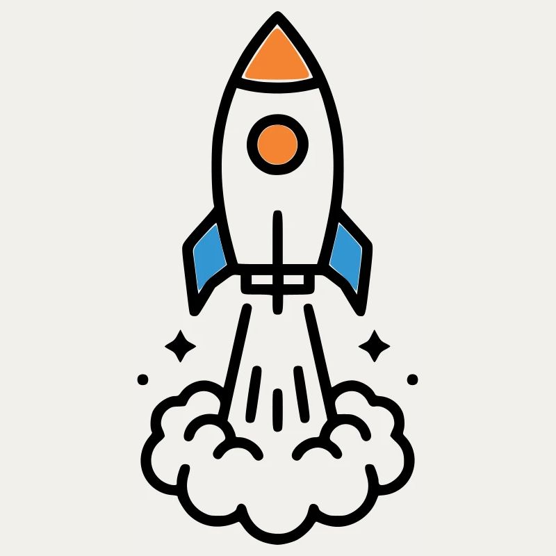 Comic spatial Rocket Launch