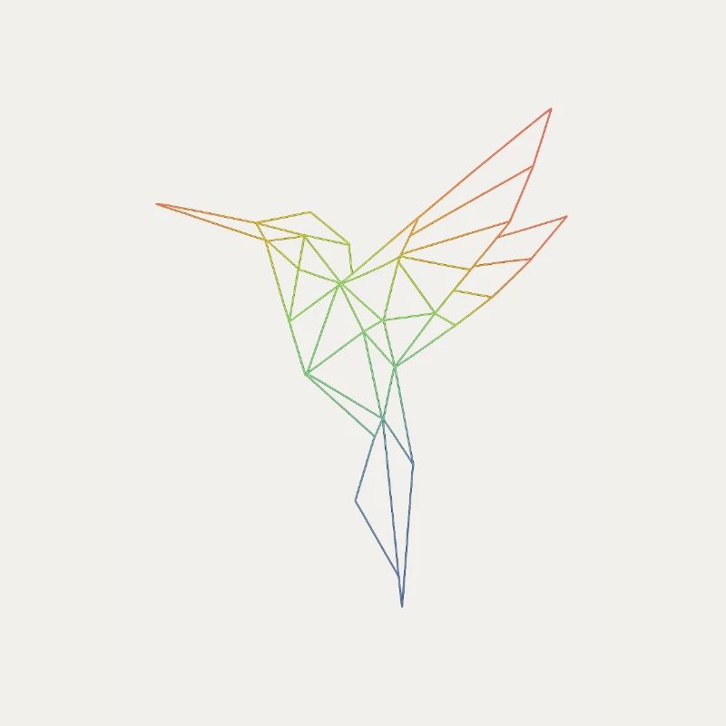 Geometric Rainbow Bird
