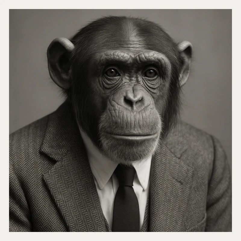 Elegant monkey in suit