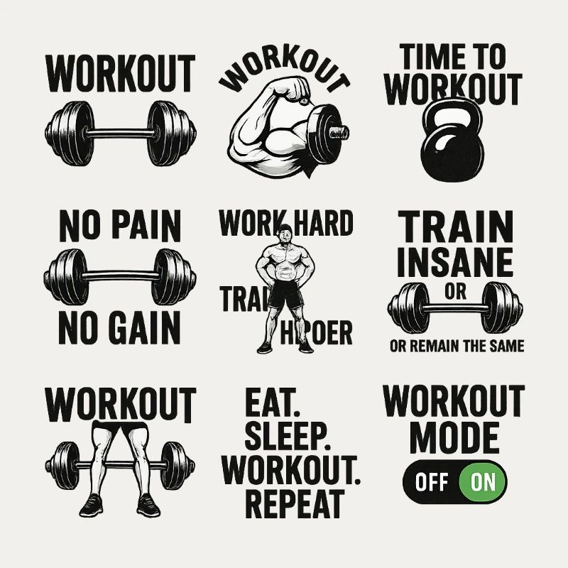 Power Gym Black Patterns Workout