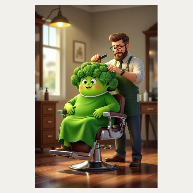 Broccoli Chef Makeover Illustration