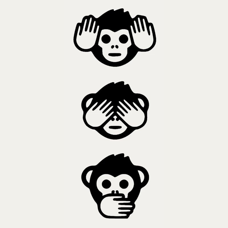 Three Wise Monkeys Motif