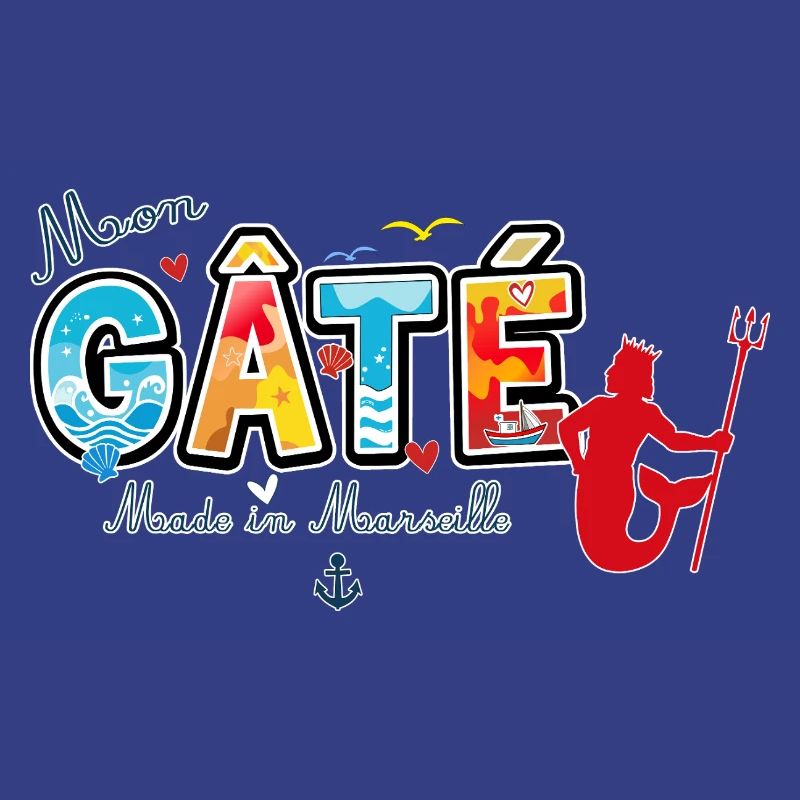 Mon Gâté Expression Marseillaise Poséidon Provence