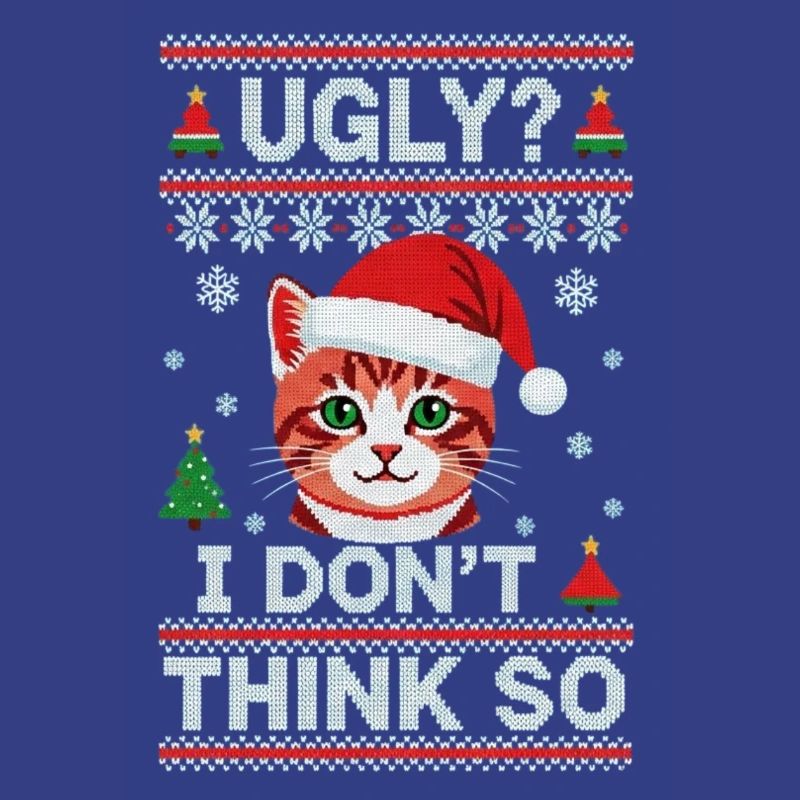 Chat de Noël – Pull de Noël moche