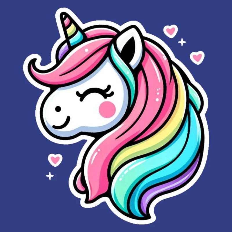 Einhorn Comic Regenbogen Herzen