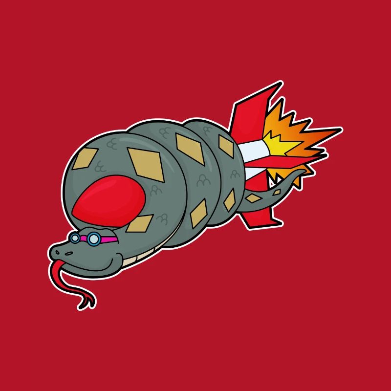 Snake with rocket