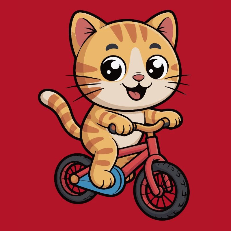 Cat cyclists on bicycles