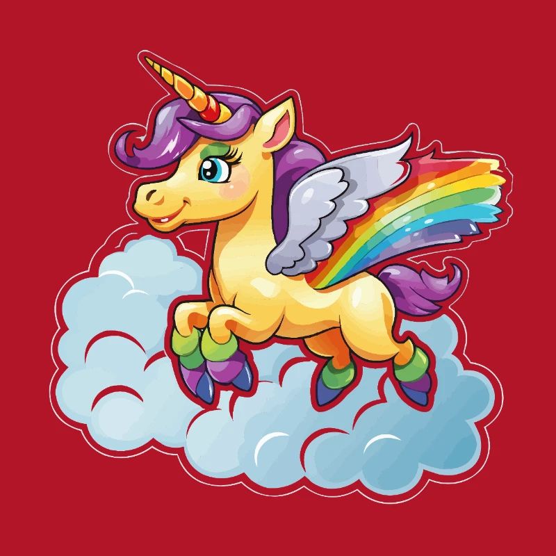 Rainbow Unicorn on Cloud