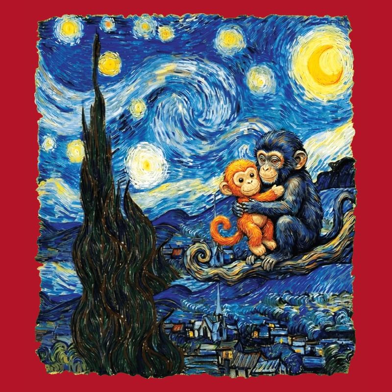 Van Gogh Bébé Singe Punch Macaque mignon