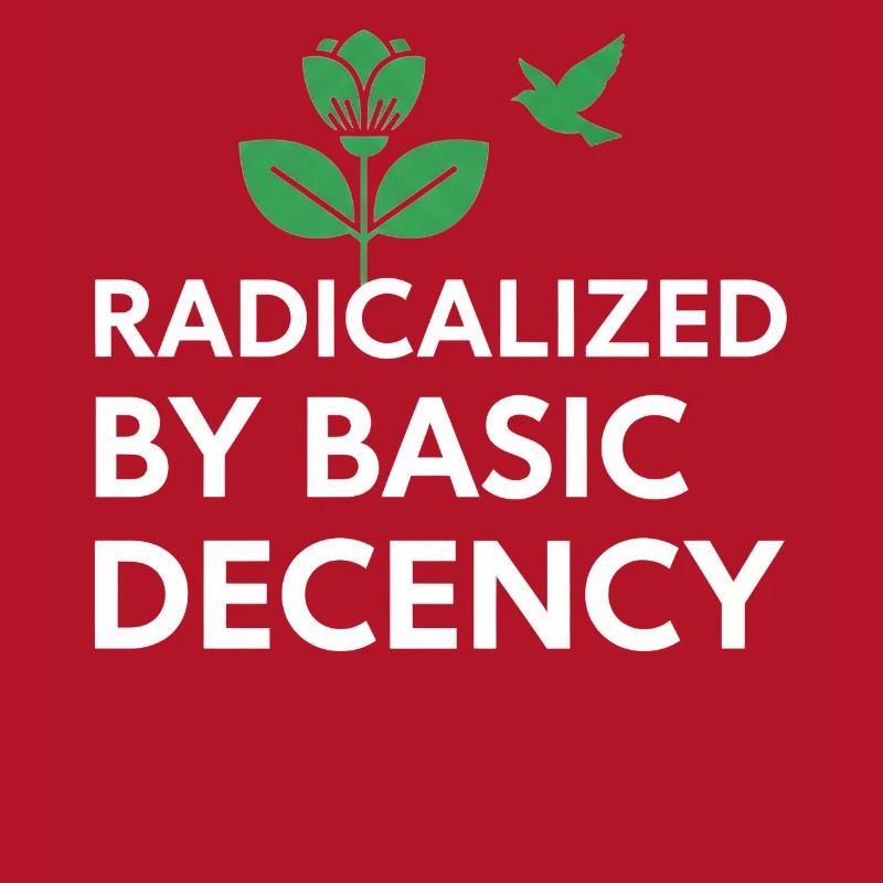 Radicalized By Basic Decency Statement shirt decal