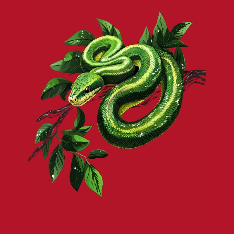 Arbre vert Python Serpents Amoureux Terrarium