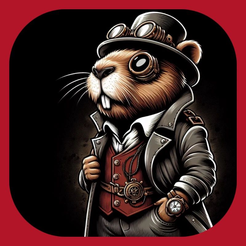 Castor en tenue Steampunk