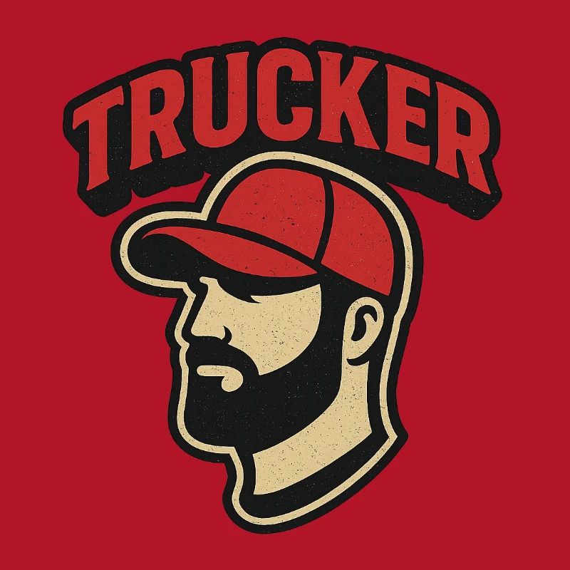 Trucker Kopf mit rotem Cap