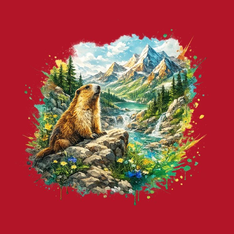 Marmot forest landscape