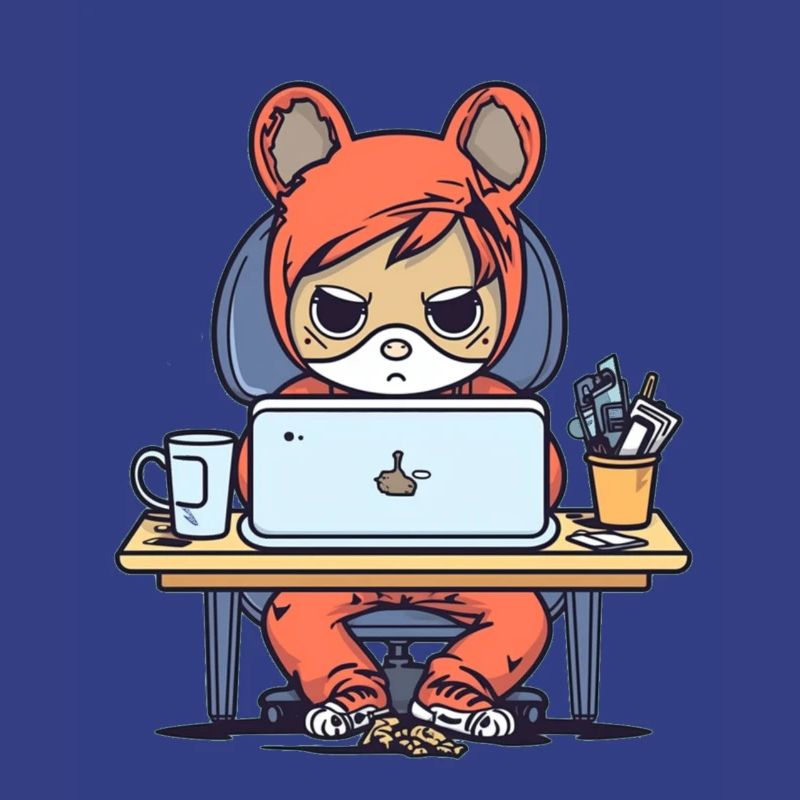 Grumpy Coder in Hoodie