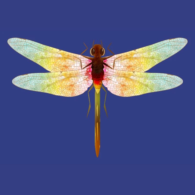 Libellule irisée – motif insecte en filigrane