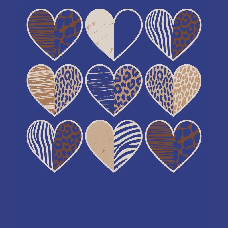 Leopard pattern heart design