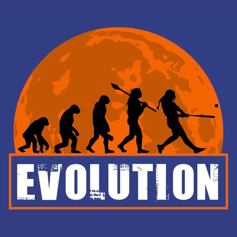 Baseball Softball Evolution Funny Player Gift Art