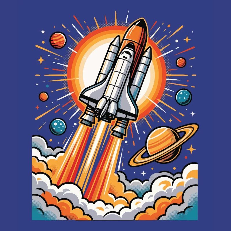 Rocket explosion in space