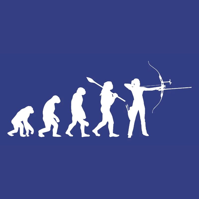Evolution der Bogenschießfrau Bogenjägerin Sportgeschenk