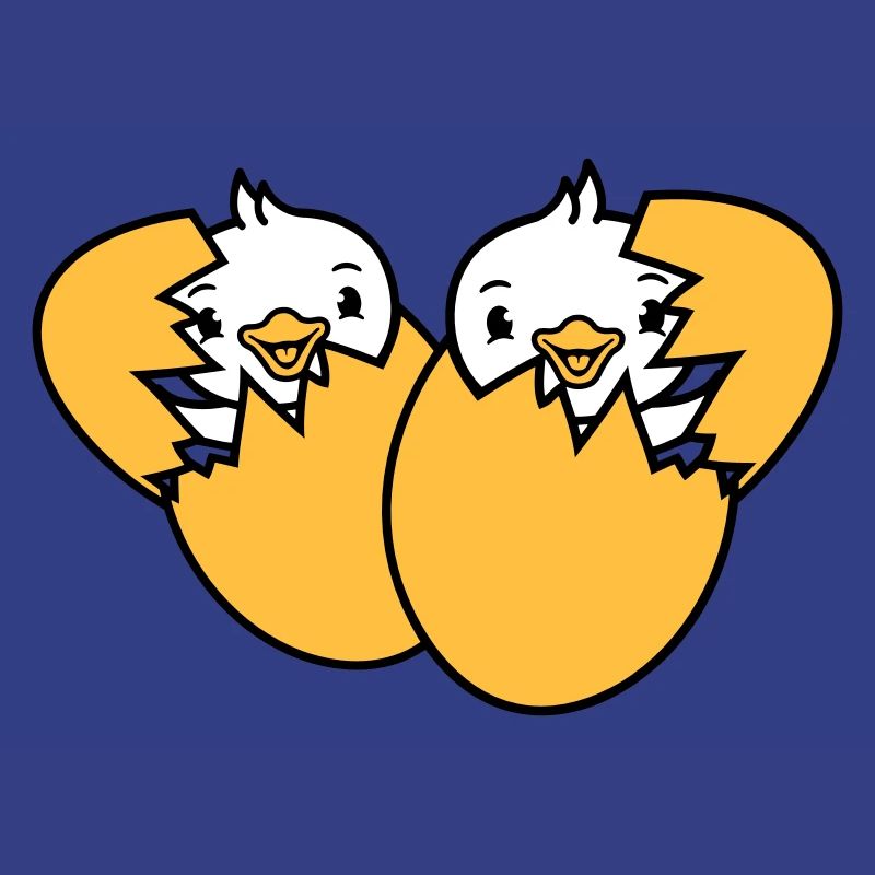 2 Birds Two Chicks Egg Hatch Born Eggshell