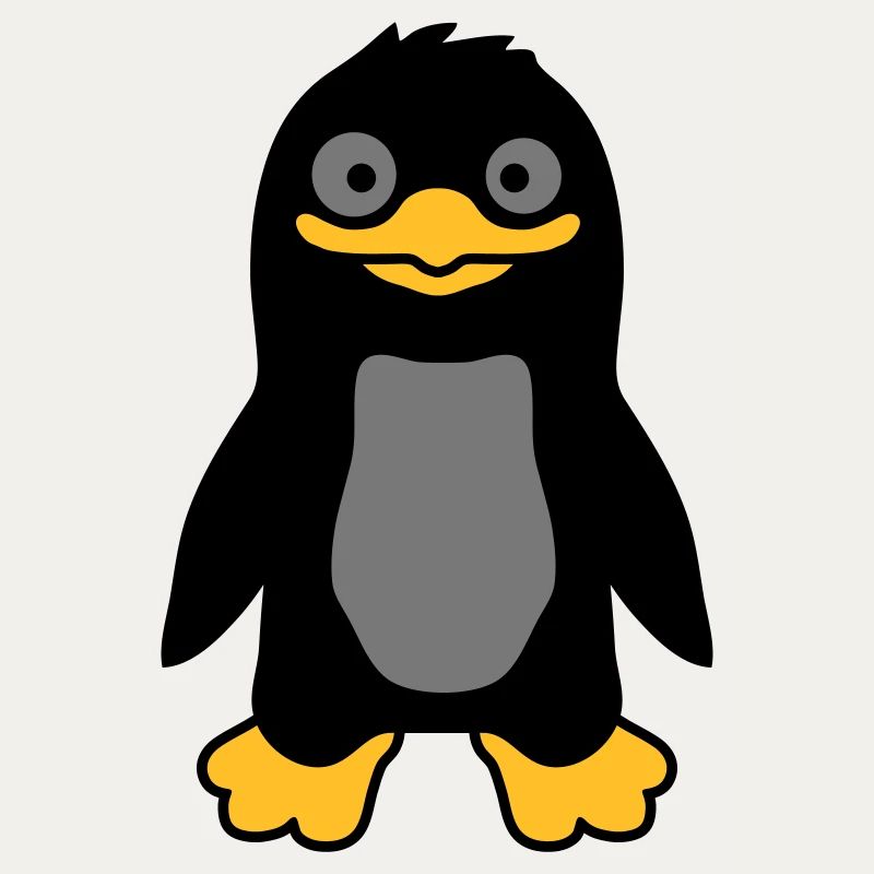 Lustiger ulkiger Pinguin grinst