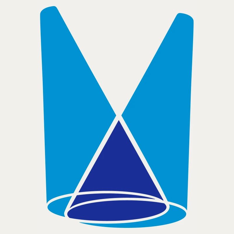 2 projecteurs cône de lumière scène