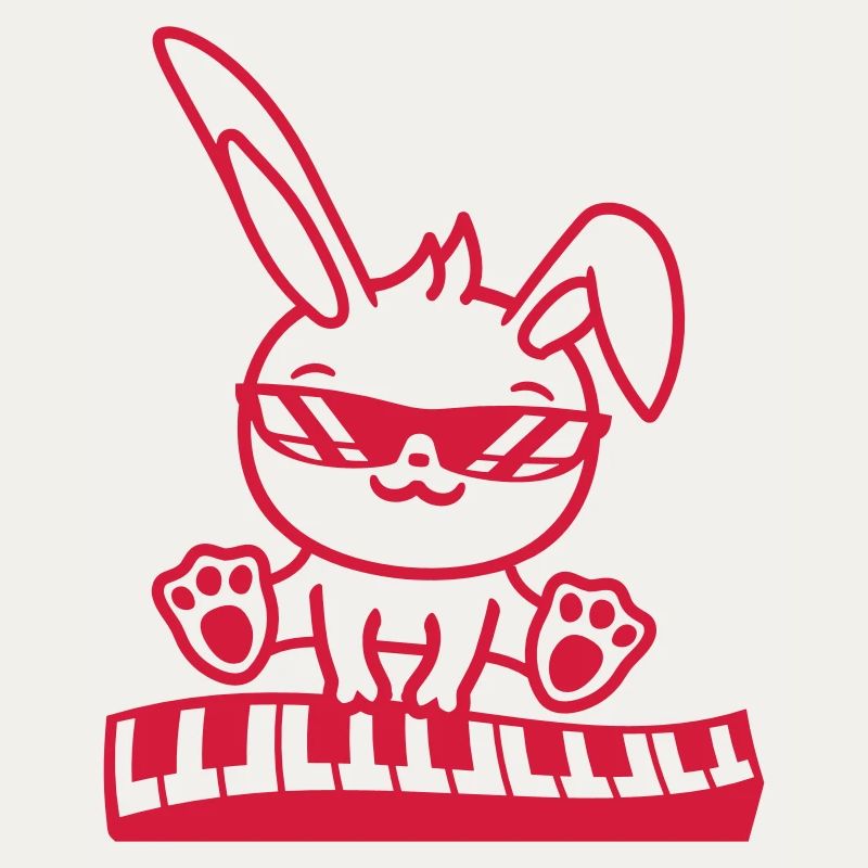 Easter Bunny Rabbit Cute Piano Keyboard Playing