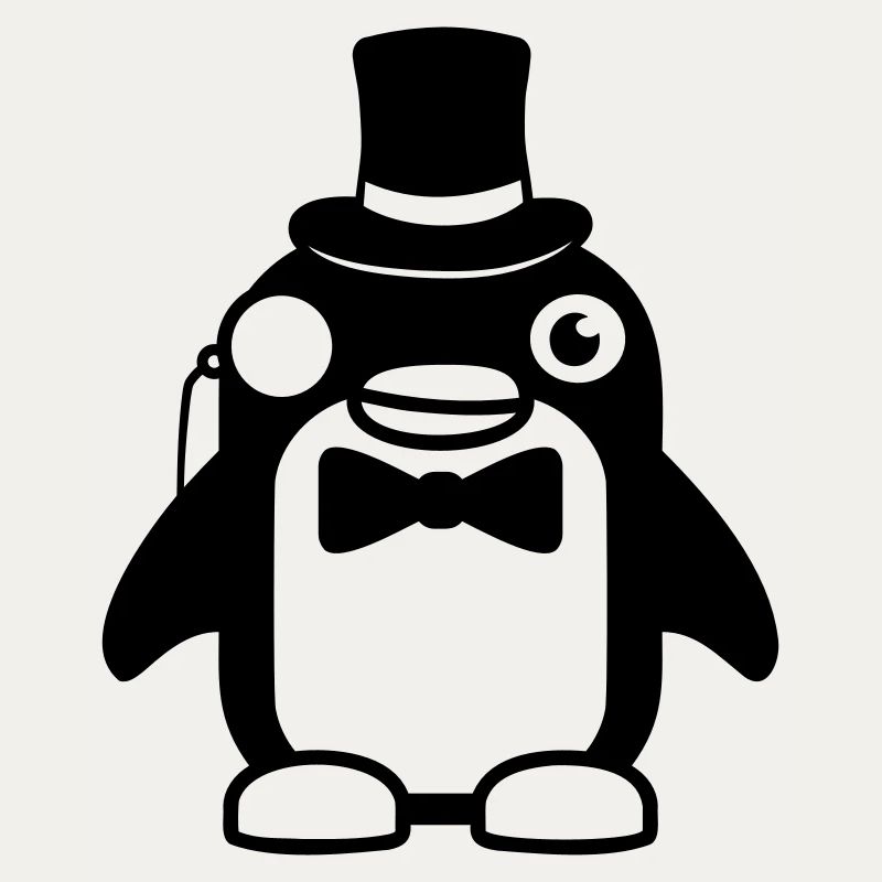 Penguin Gentleman Sir Mr. Top Hat Monocle