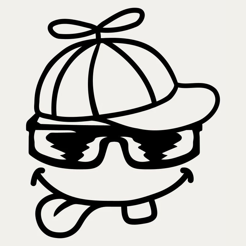 Gesicht Comic Propellermütze Windrad