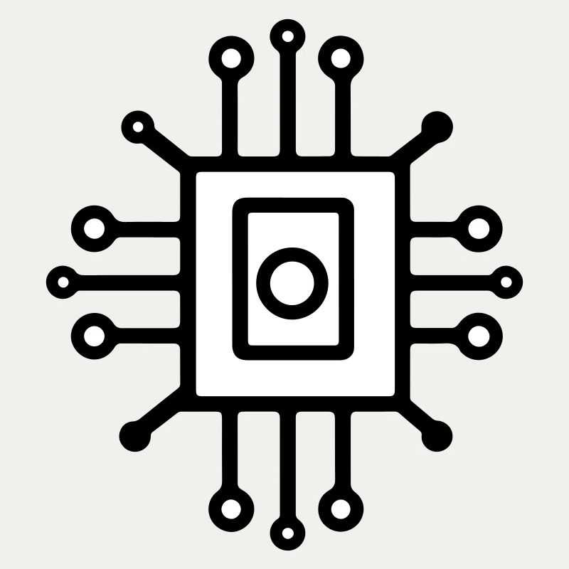 Digital Computer Chip Icon