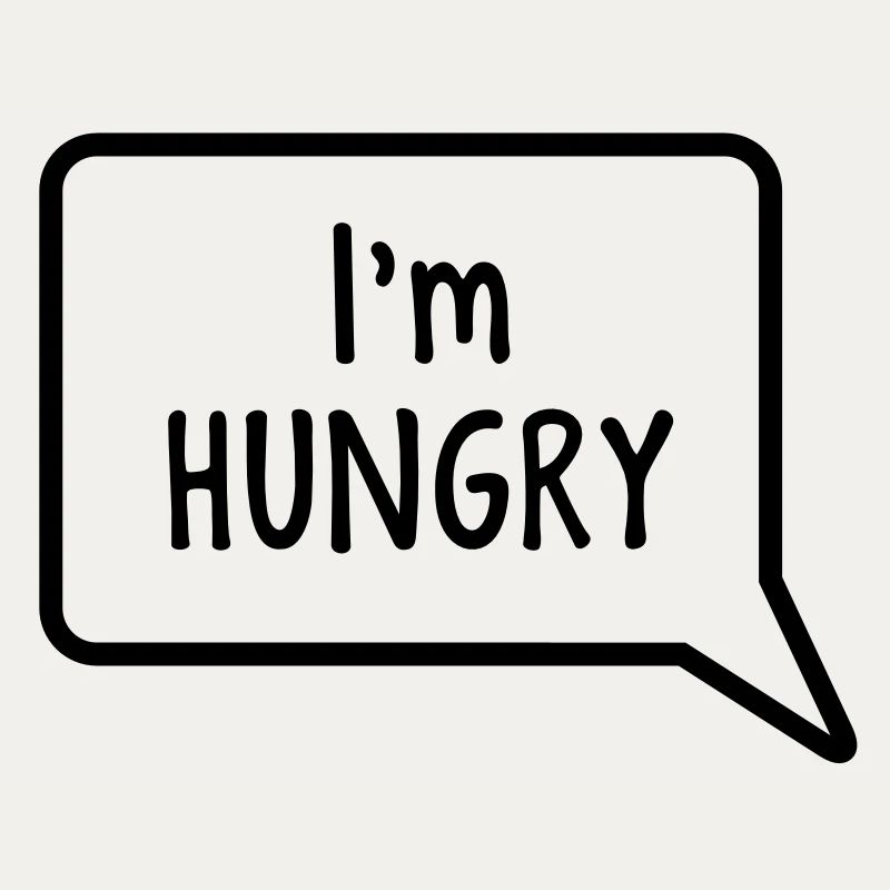 I'm hungry speech bubble tummy design