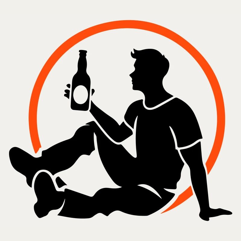 Silhouette buvant de la bière