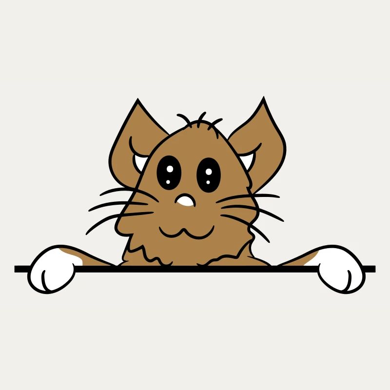 Jolie petite chatte jetant un coup d’œil caché derrière le mur