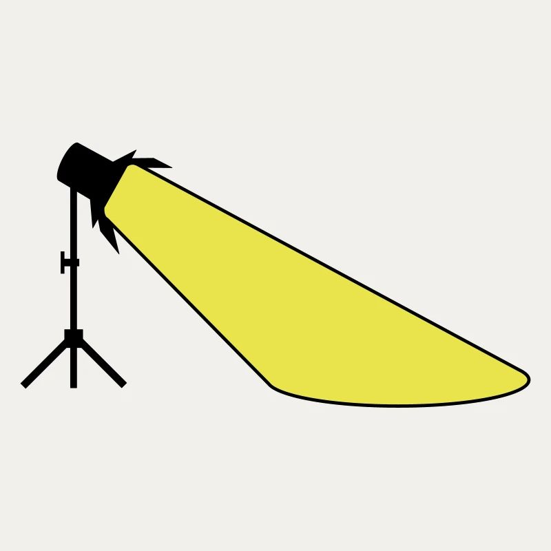 Headlights on stand with light cone two-tone
