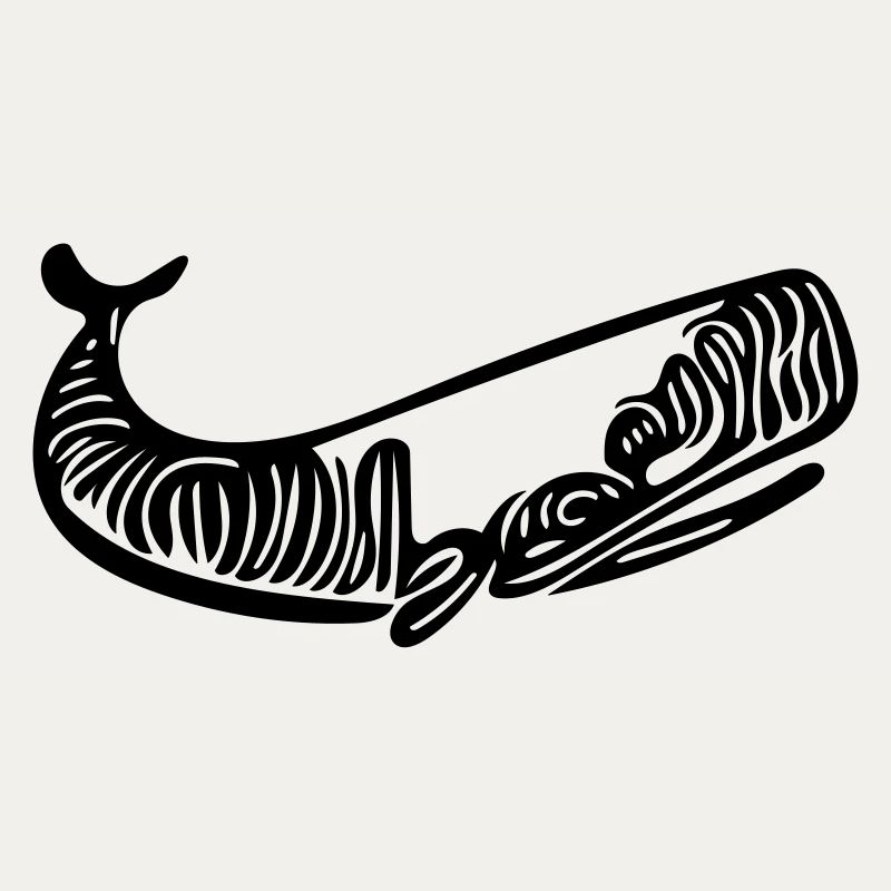Vector Whale Drawing Style