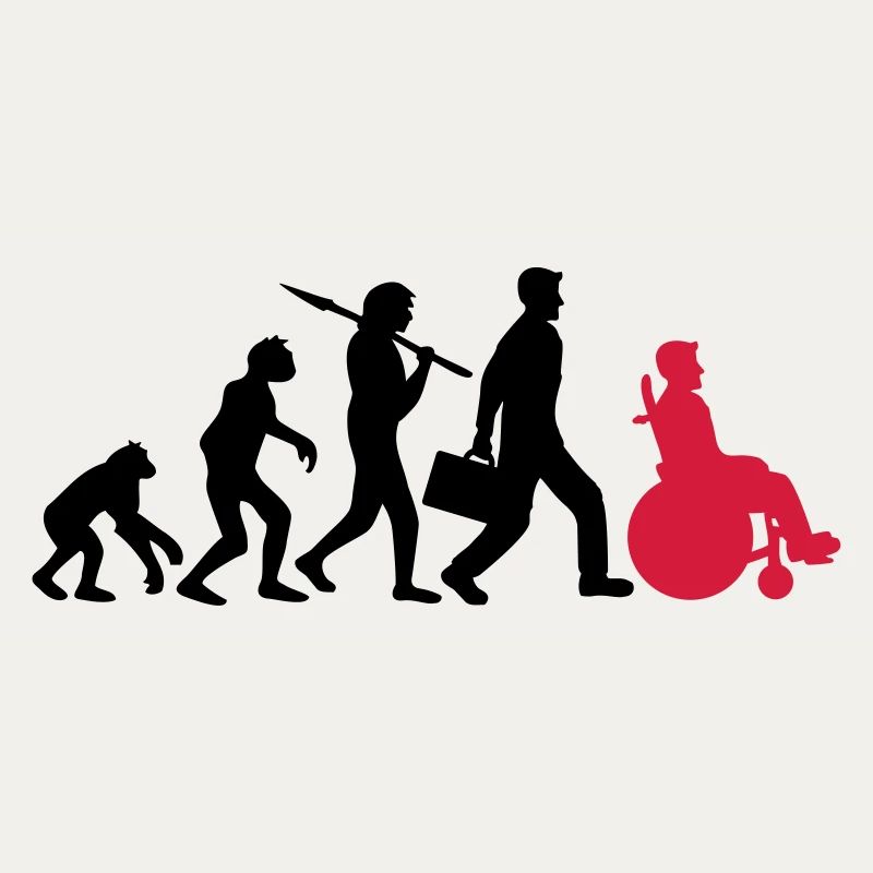 evolution rollstuhl entwicklung silhouette behinde