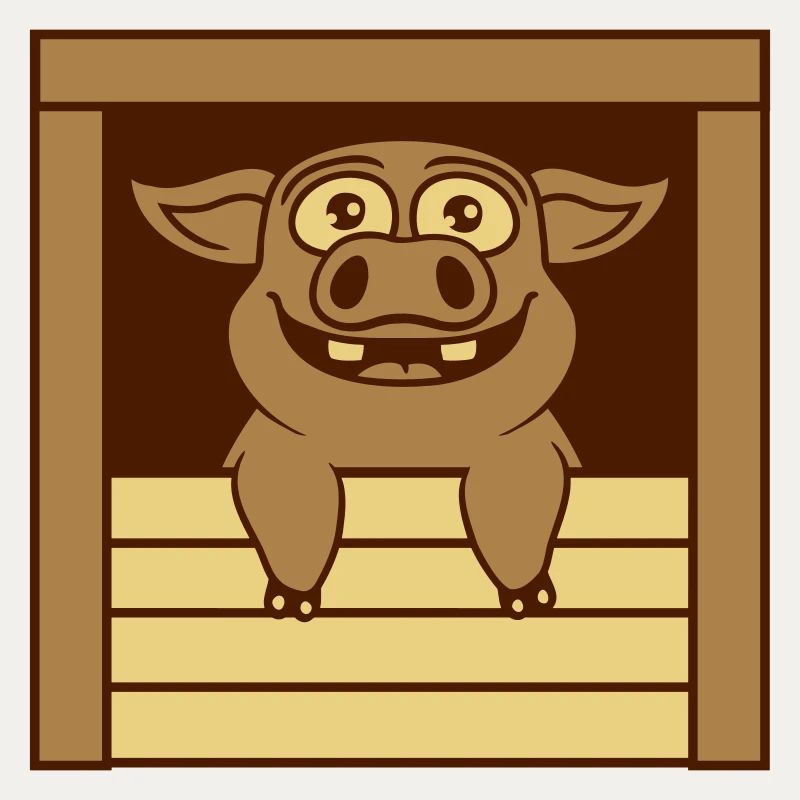 Maiale stabile divertente comico