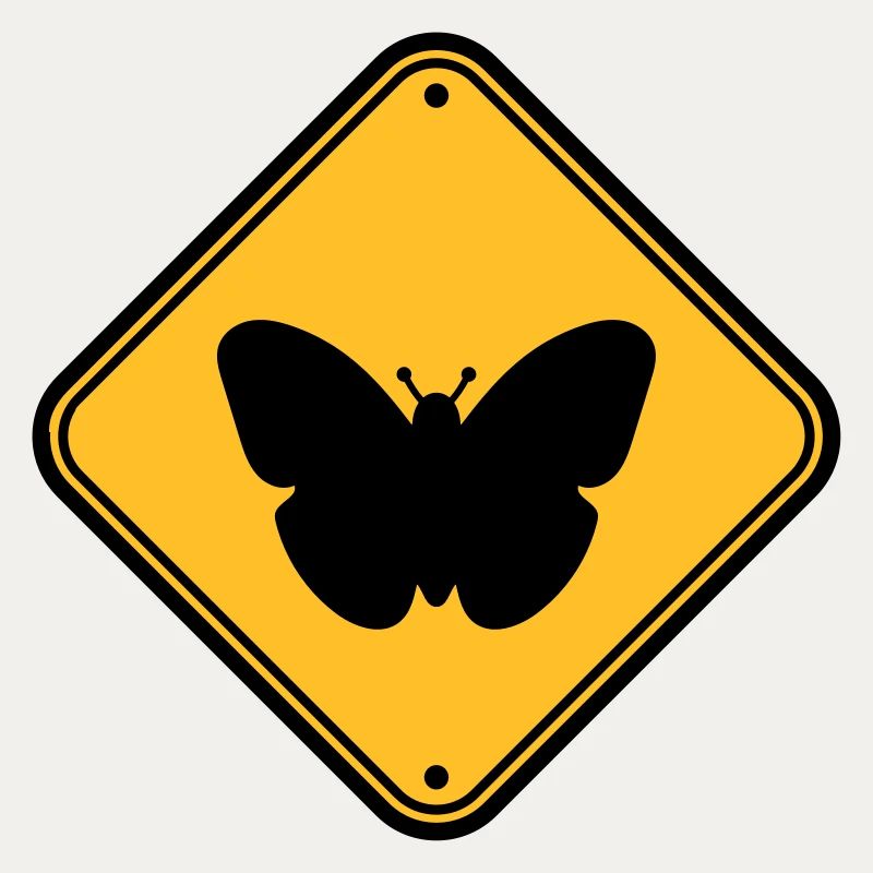 butterfly caution caution note shield zone