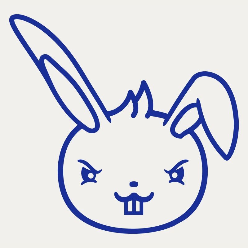 Lapin Mauvais Œil Coquin Cool Déterminé Drôle
