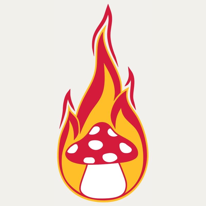 fire burn flames hot mushroom fly agaric red p