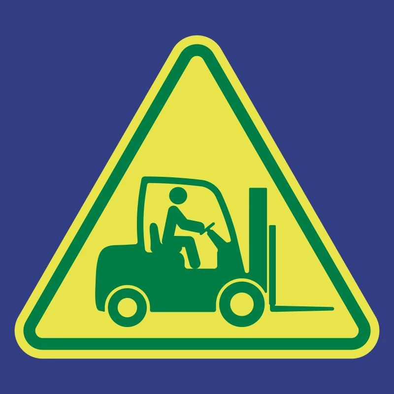 Caution Fork truck, forklift icon symbol. Logistic