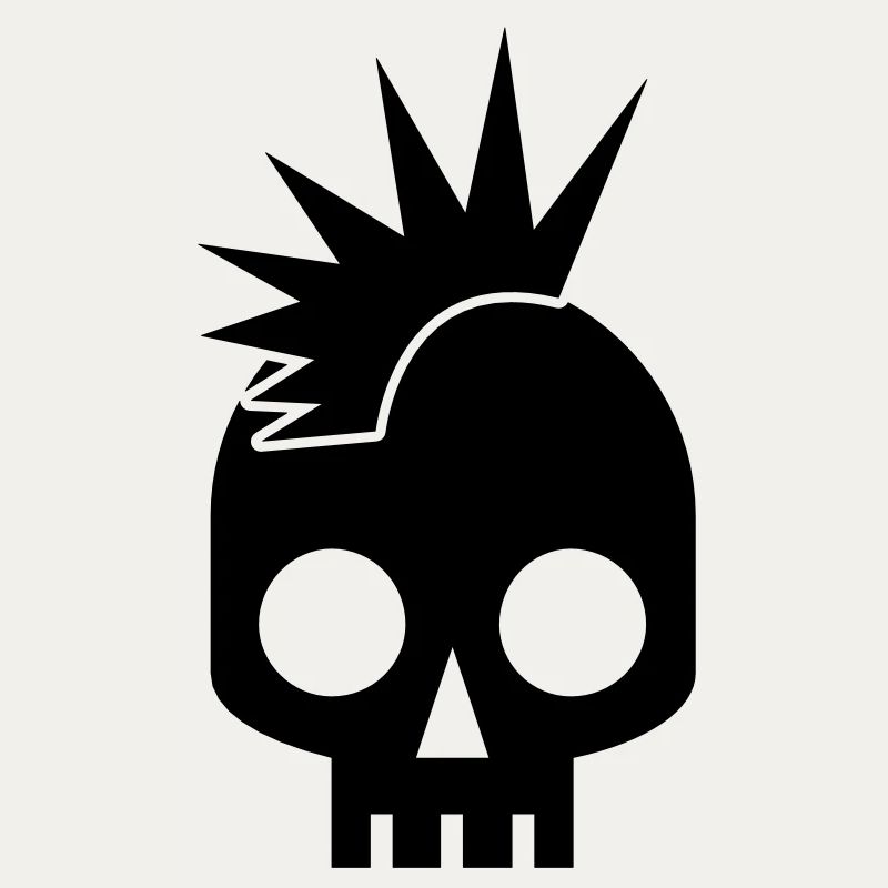 cool skull square with awesome mowhawk punk baby
