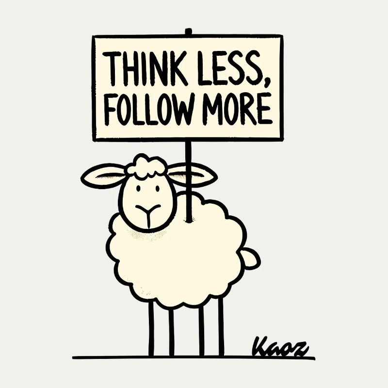Protest sheep: think less, follow more