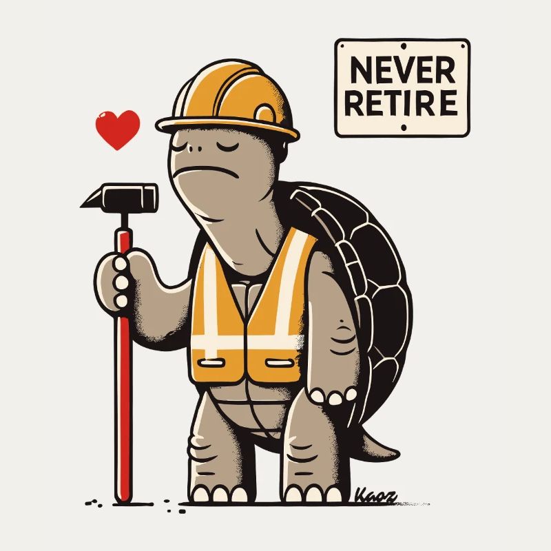 Never Retire – Construction Worker Turtle