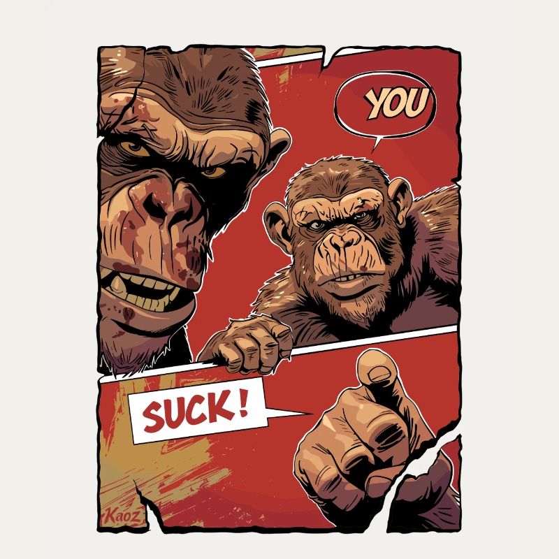 Angry monkeys with comic saying You're annoying