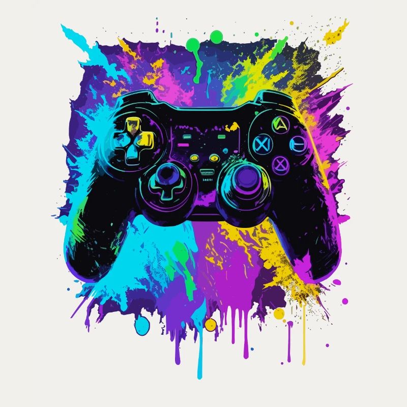 farbenfroher Graffiti Gaming Controller