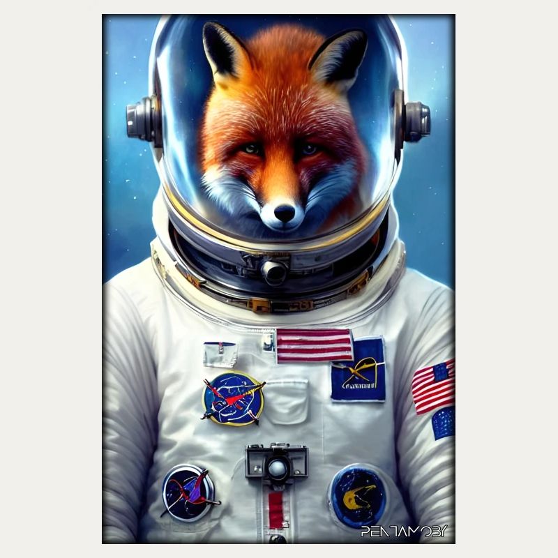 Fuchs Wildtier Astronaut Zukunft Sci-Fi Technik