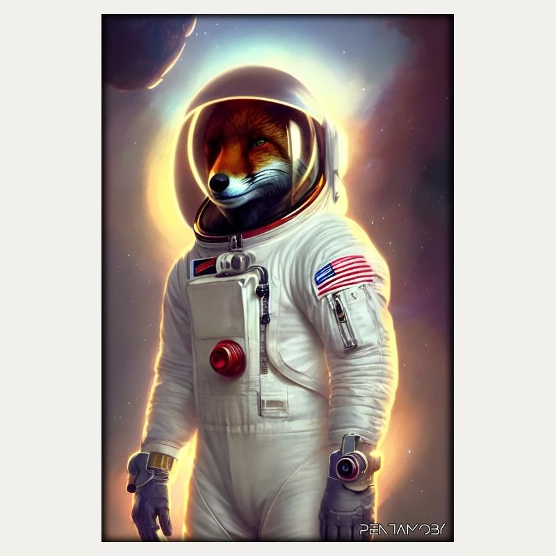 Fuchs Wildtier Astronaut Zukunft Sci-Fi Technik